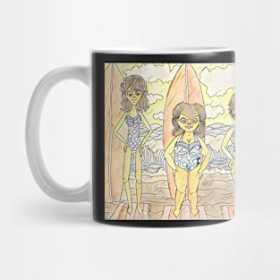 Surf Betties in sketchy Print Mug